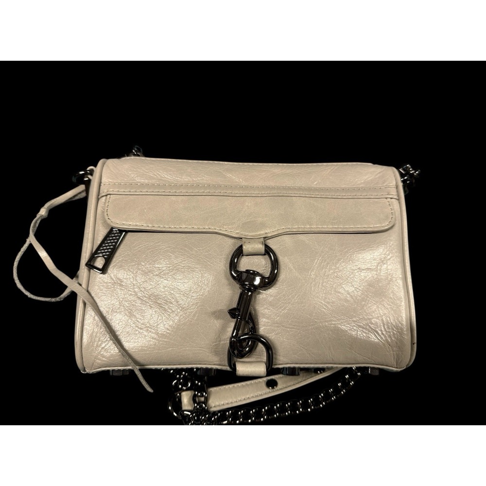 Rebecca Minkoff Megan Crossbody Taupe Leather Gun Metal Hardware